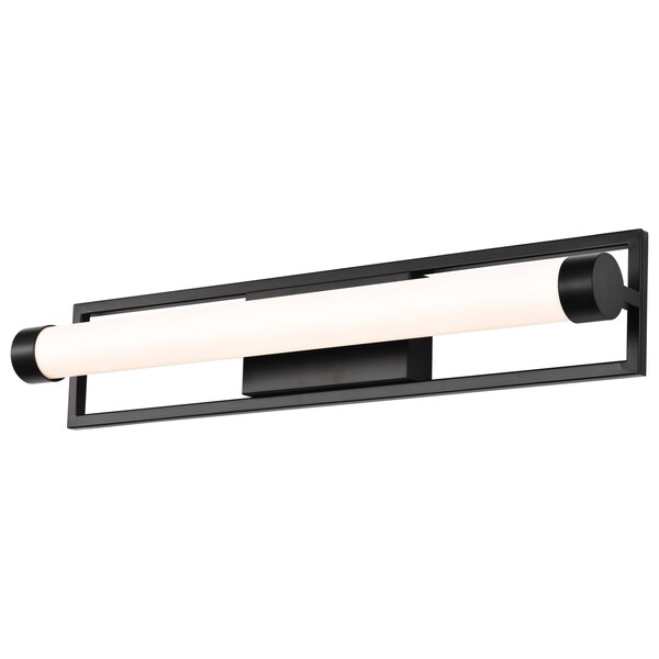 Canal LED Medium Vanity, Matte Black Finish, White Acrylic Lens